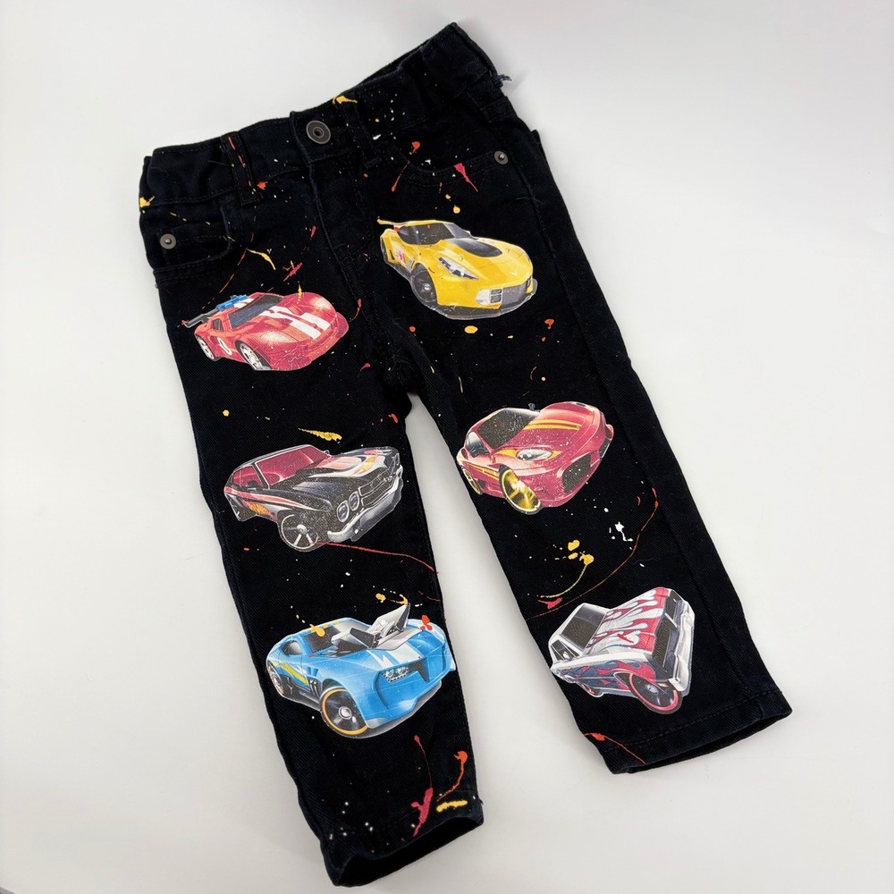 The Childrens Place Kids Black Skinny Jeans Cars Print 9 12 Months‎